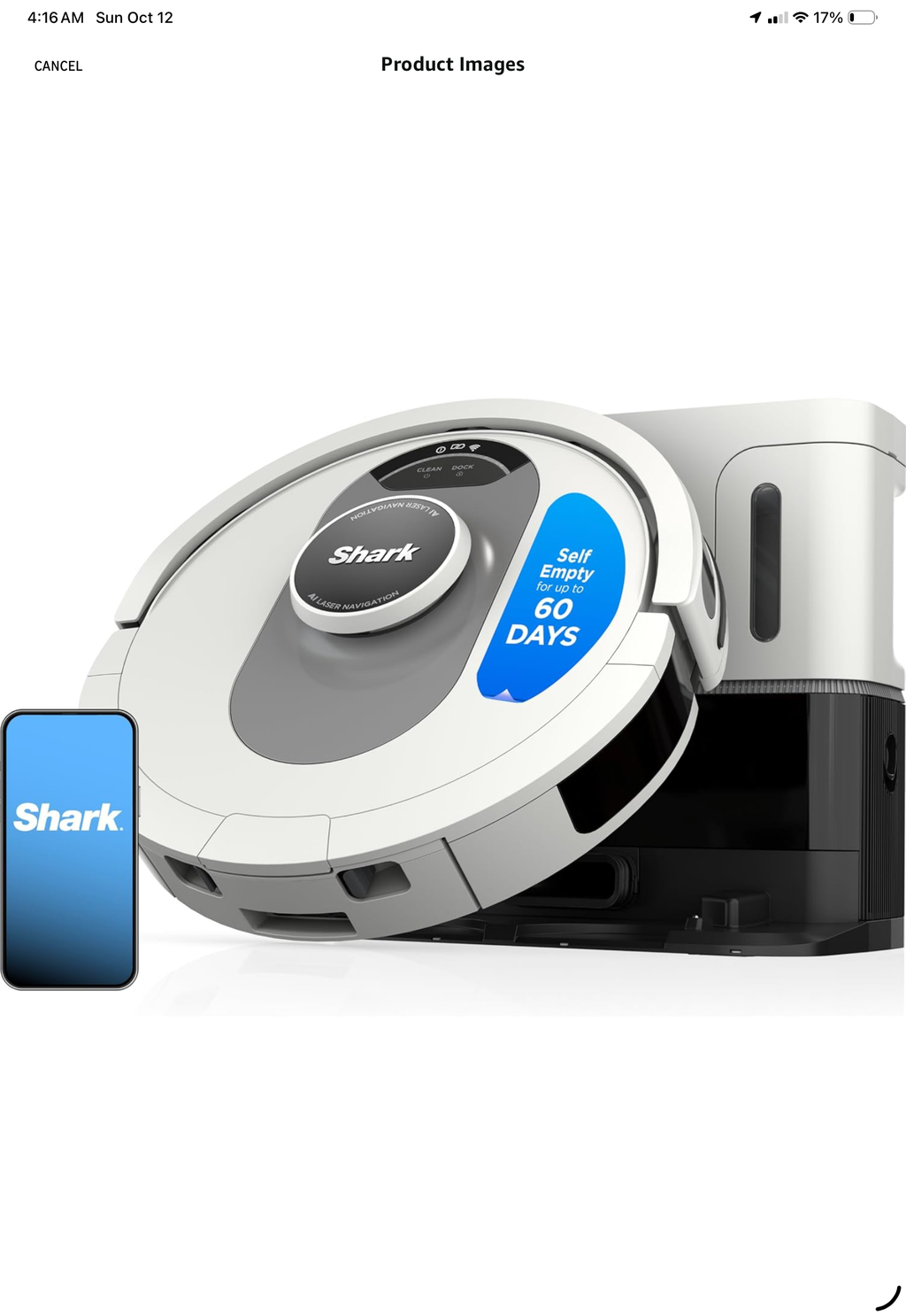 Shark AI Ultra Voice Control Robot Vacuum with Matrix Clean Navigation